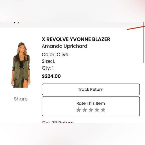 Amanda Uprichard x Revolve Yvonne Satin Blazer (nwot) - Picture 3 of 3